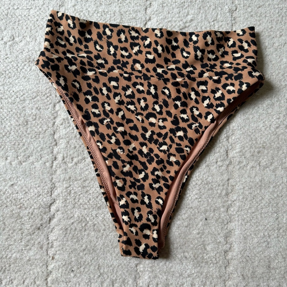 Aerie high waisted cheetah print swim bottoms